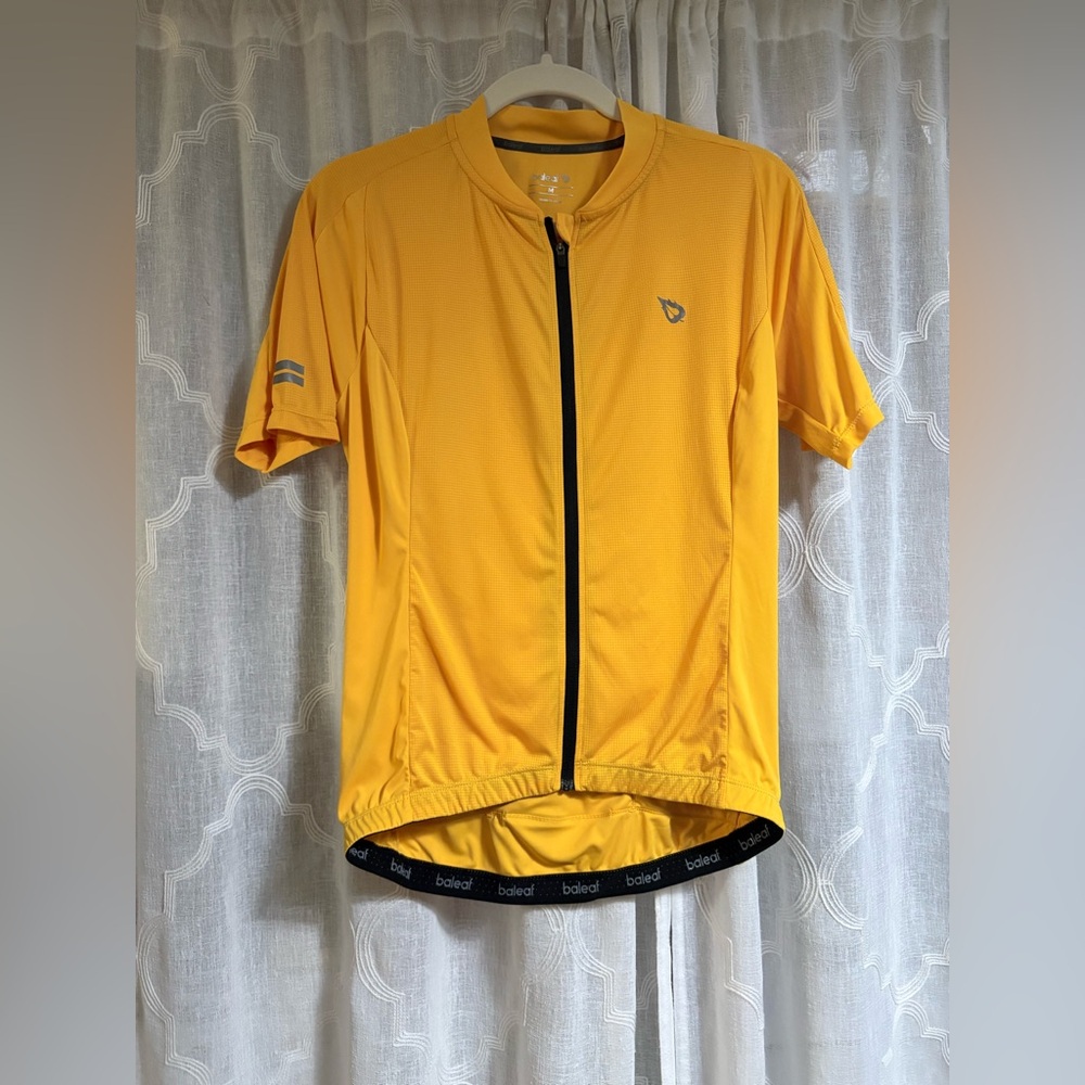 Baleaf Women's M Yellow Short Sleeve Cycling Jersey Poly/Spandex Pockets
